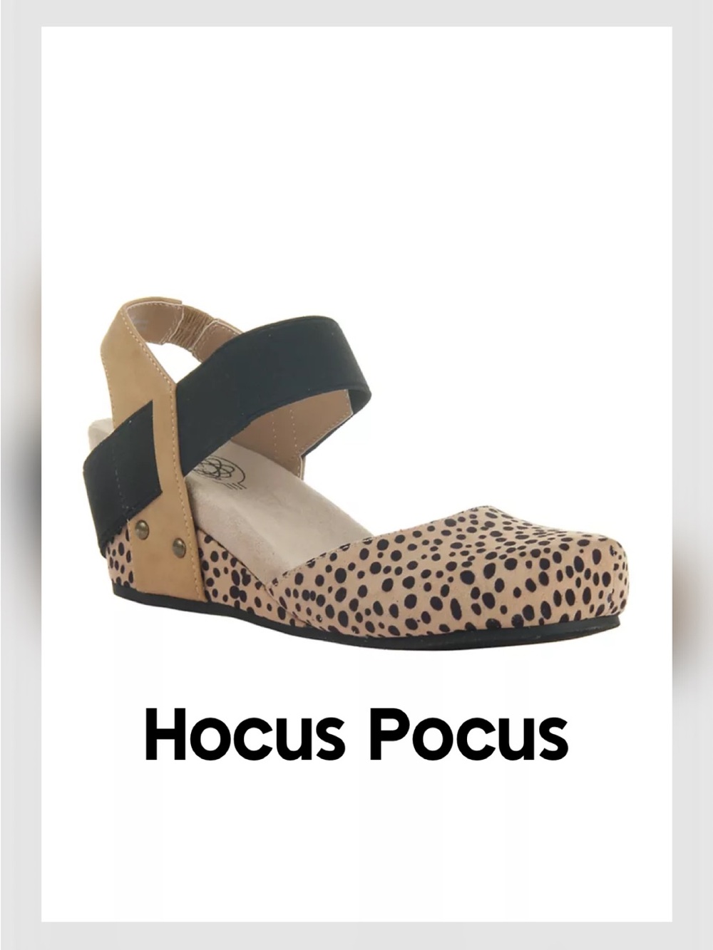 Hocus Pocus Leopard Print Wedge Mary Jane with Black Stretch Strap